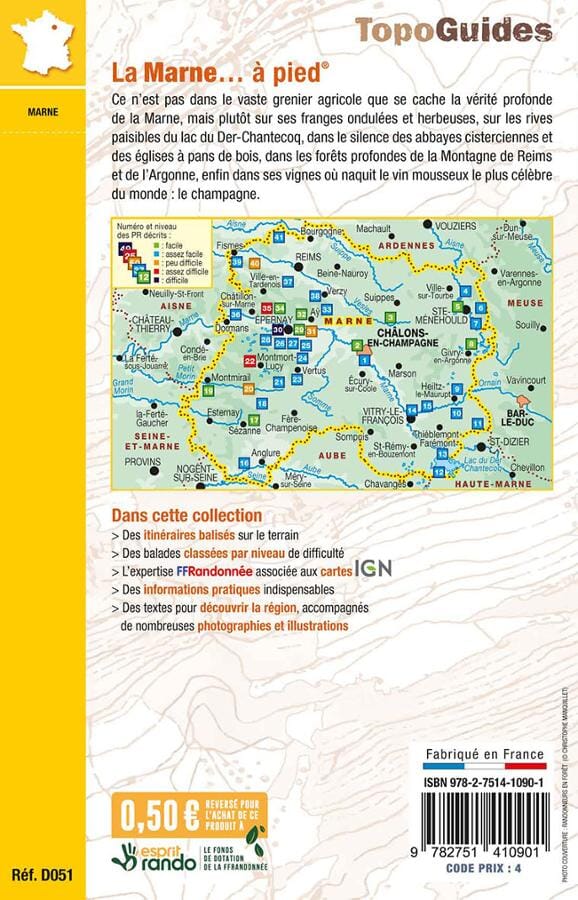 Topoguide de randonnée - La Marne à pied | FFR guide de randonnée FFR - Fédération Française de Randonnée 