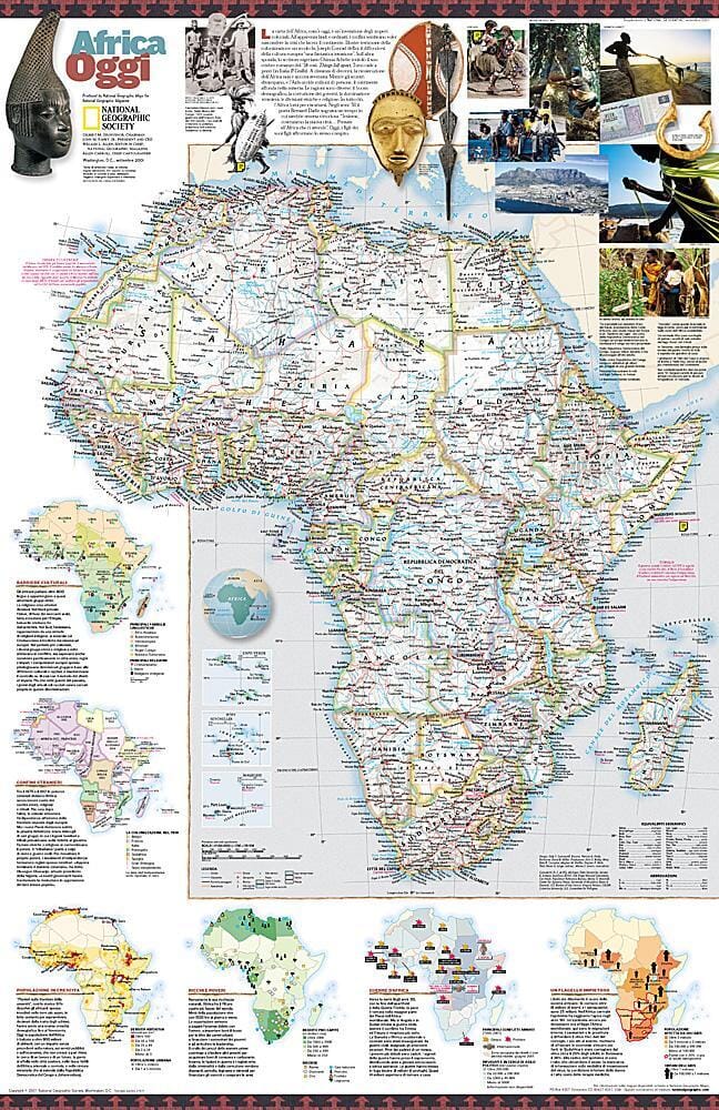 2001 Africa Oggi Map Wall Map 