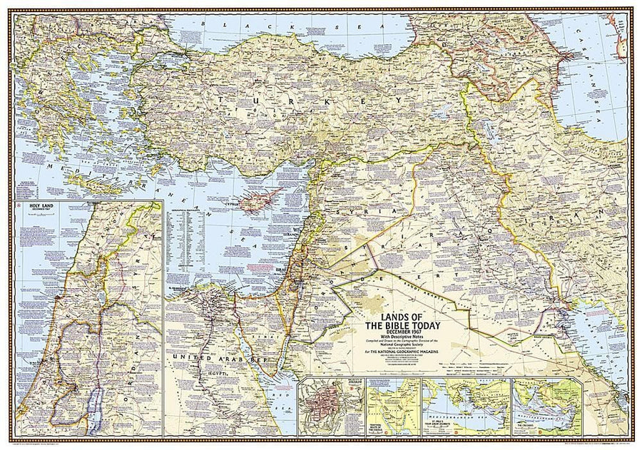 2012 Lands of the Bible 1967 Map Wall Map 