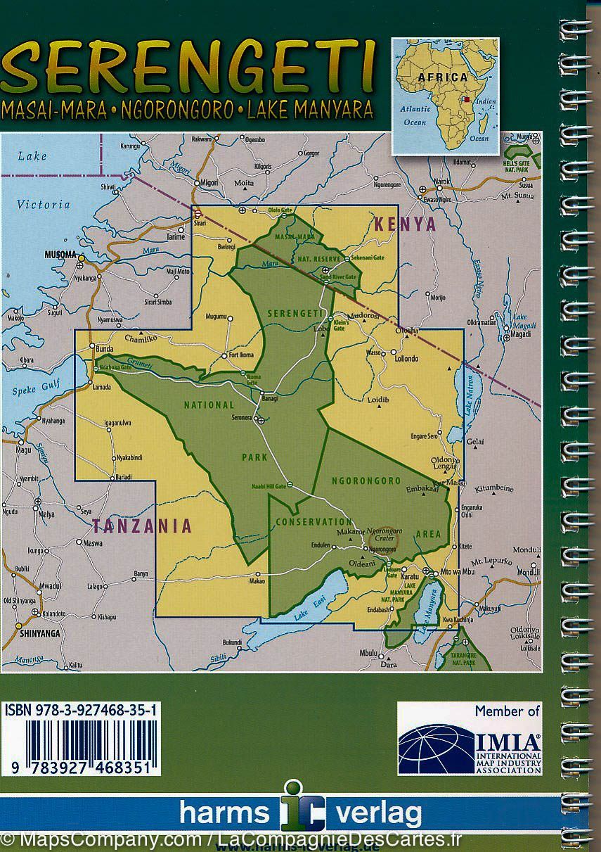 Atlas de cartes : Serengeti - Ngorongoro - Masai Mara - Lac Manyara (Tanzanie) | Harms Verlag - La Compagnie des Cartes