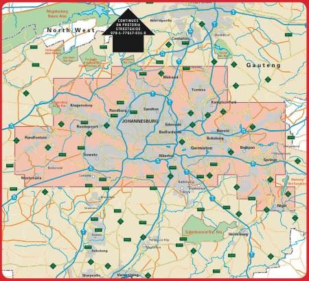 Atlas de rues- Johannesbourg & environs | MapStudio guide de voyage MapStudio 