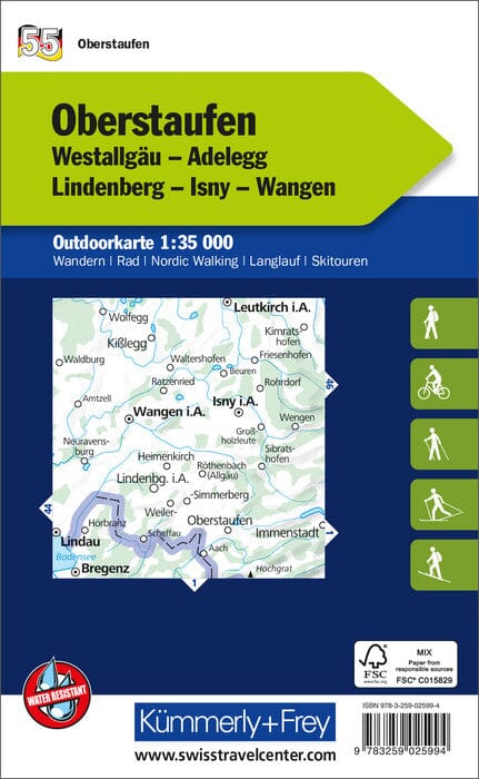 Carte de plein air n° WK.55 - Oberstaufen (Allemagne) | Kümmerly & Frey carte pliée Kümmerly & Frey 