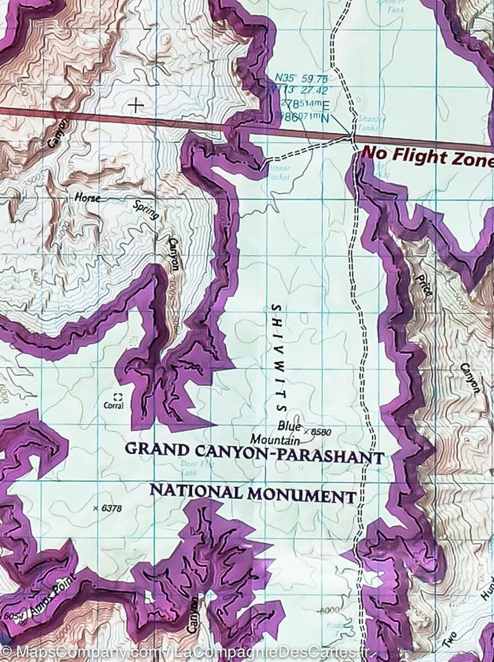 Carte de randonnée de Grand Canyon Ouest (Arizona) | National Geographic carte pliée National Geographic 