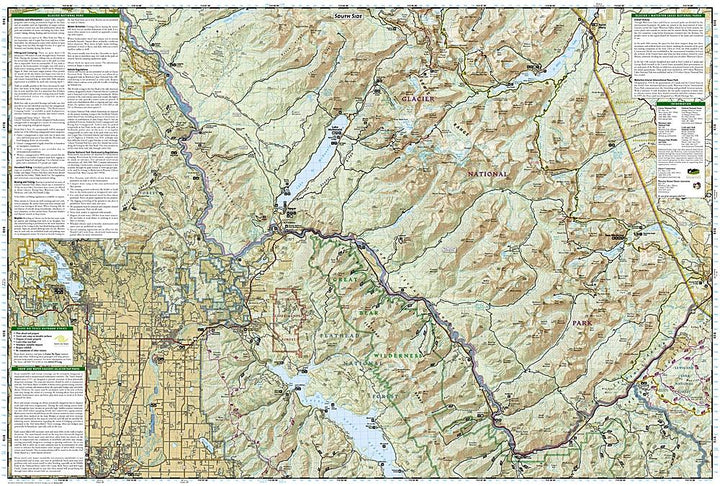 Carte de randonnée du Parc National de Glacier (Montana) et des Lacs Waterton (Alberta) | National Geographic - La Compagnie des Cartes