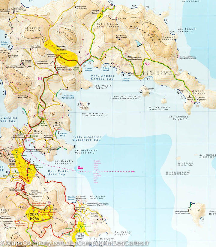 Carte de randonnée - Ile de Patmos (Grèce) | Terrain Cartography carte pliée Terrain Cartography 