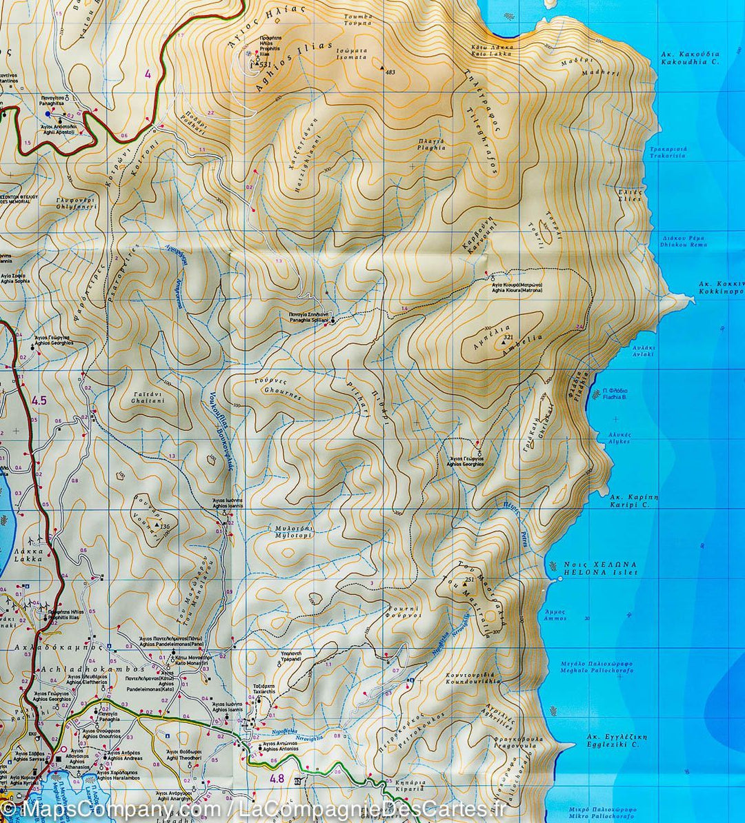 Carte de randonnée - Ile de Psara (Grèce) | Terrain Cartography carte pliée Terrain Cartography 