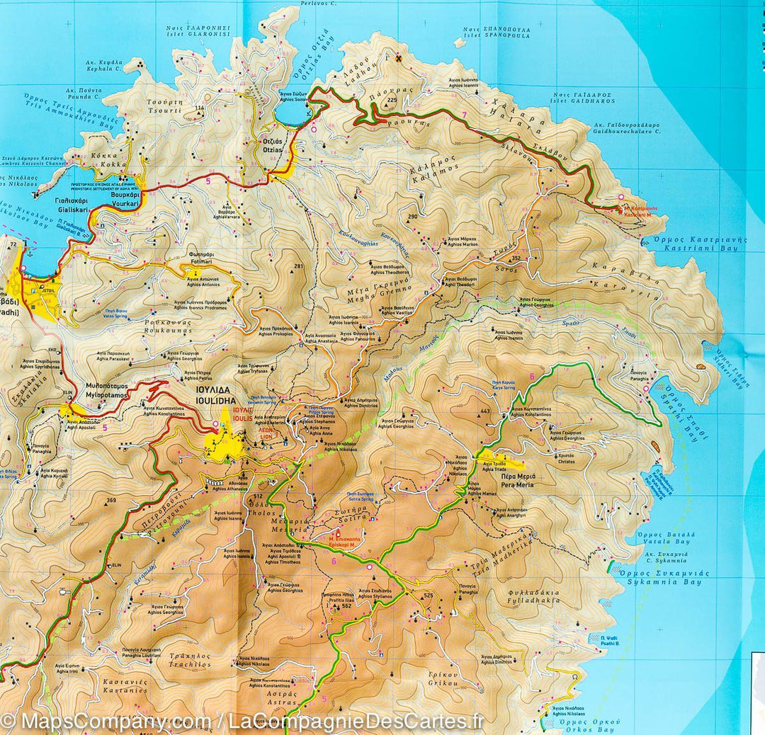 Carte de randonnée - Ile de Tzia (Grèce) | Terrain Cartography carte pliée Terrain Cartography 