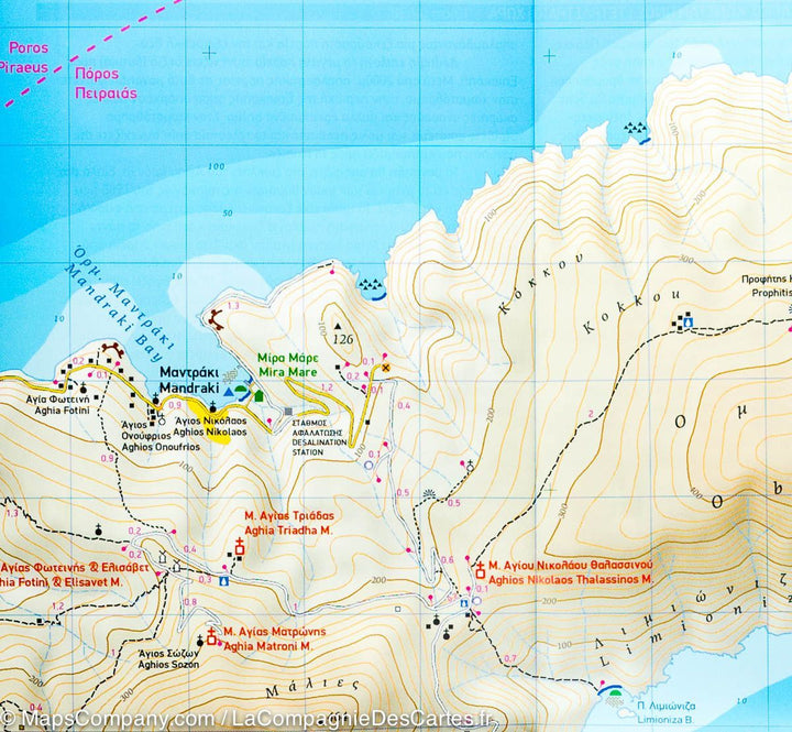 Carte de randonnée - Ile d'Hydra (Grèce) | Terrain Cartography carte pliée Terrain Cartography 