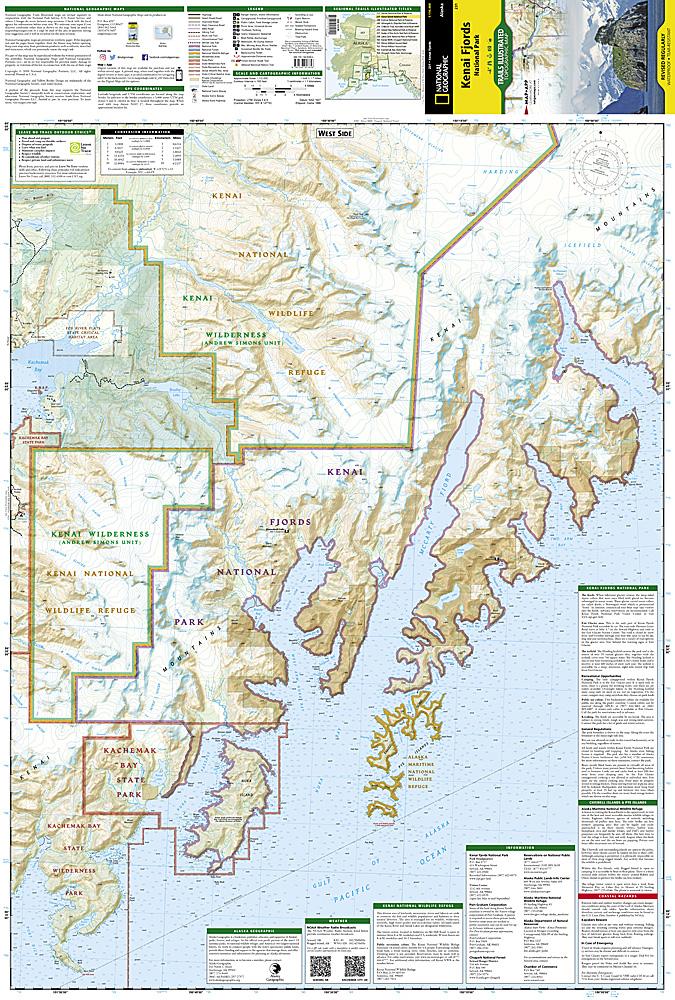 Carte de randonnée - Kenai Fjords National Park (Alaska), n° 231 | National Geographic carte pliée National Geographic 