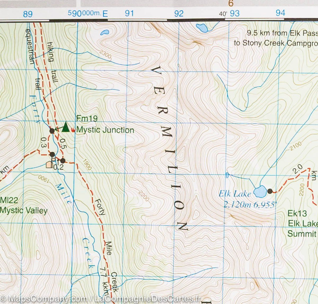 Carte de randonnée du Lac Egypte (PN Banff, Alberta, Colombie Britannique) - La Compagnie des Cartes