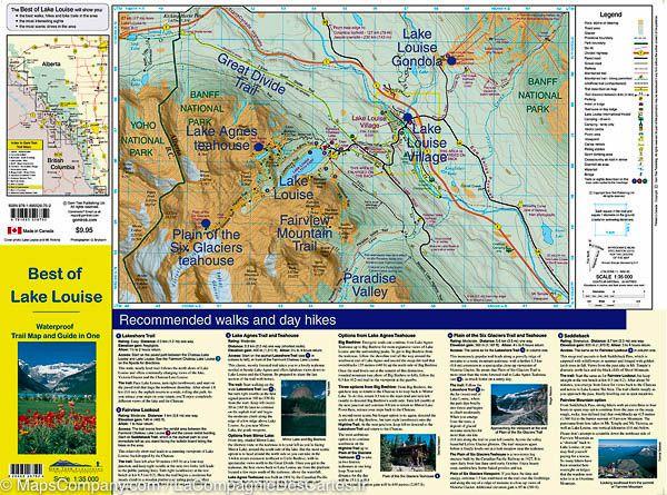 Carte de randonnée du Lac Louise (PN Banff, Alberta) | Gem Trek - La Compagnie des Cartes