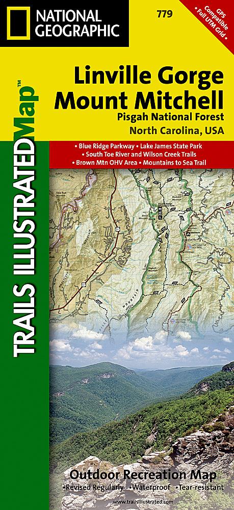 Carte de randonnée - Linville Gorge, Mt. Mitchell (Caroline du Nord), n° 779 | National Geographic carte pliée National Geographic 