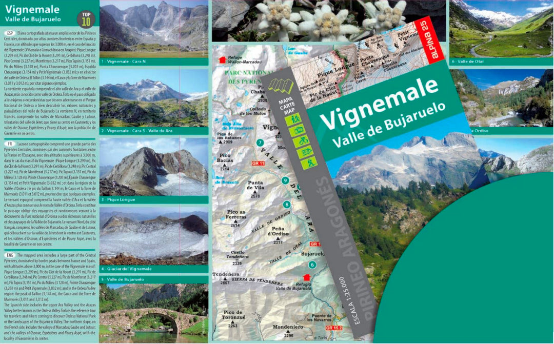 Carte de randonnée - Massif de Vignemale & Vallée de Bujaruelo (Pyrénées aragonaises) | Alpina carte pliée Editorial Alpina 