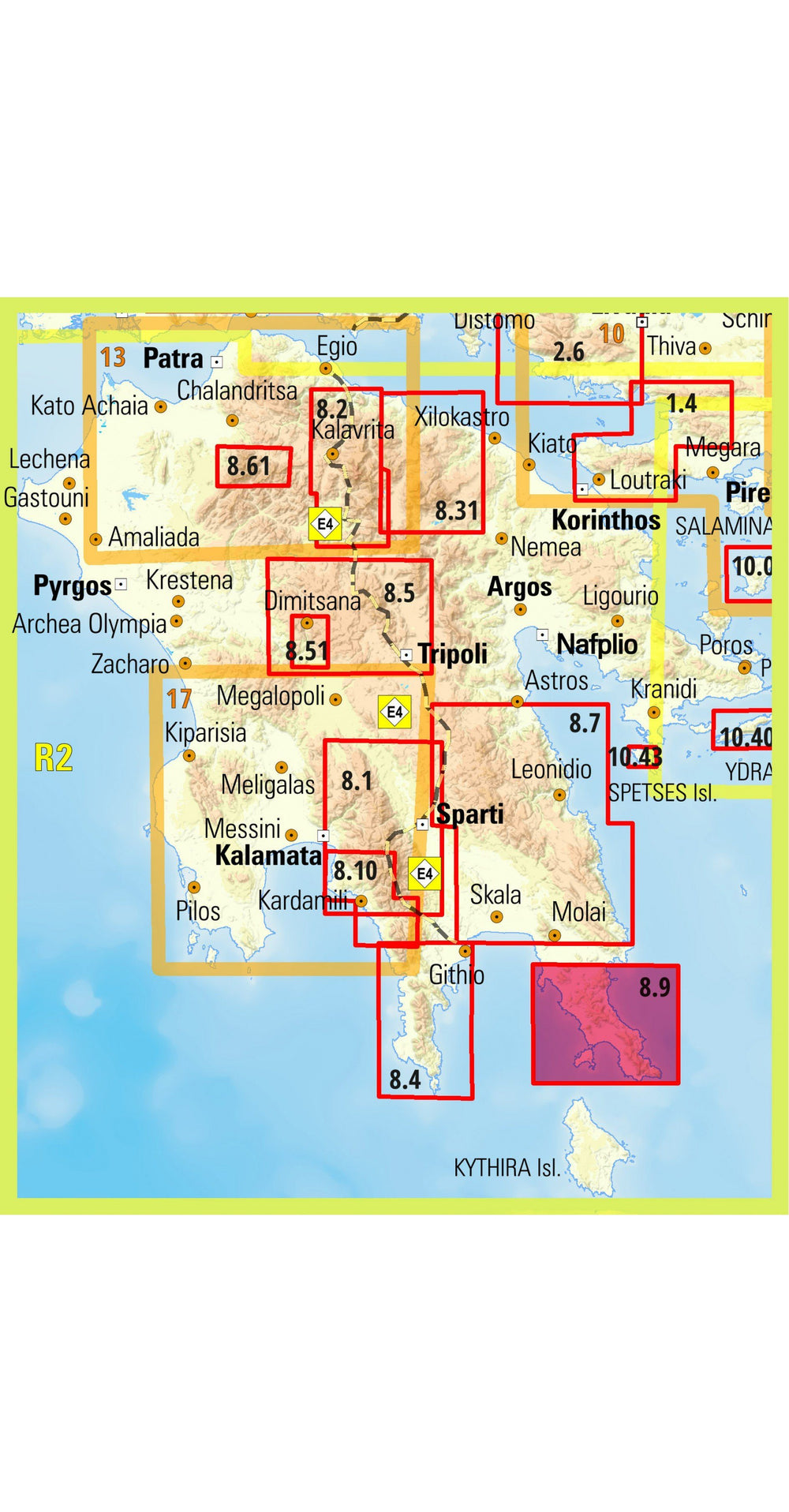 Carte de randonnée - Monemvasia, Maleas, Elafonisos | Anavasi carte pliée Anavasi 