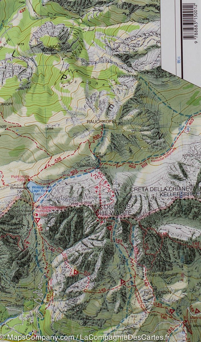 Carte de randonnée n° 01 - Sappada, San Stefano et Forni Avoltri (Alpes carniques, Italie) | Tabacco carte pliée Tabacco 