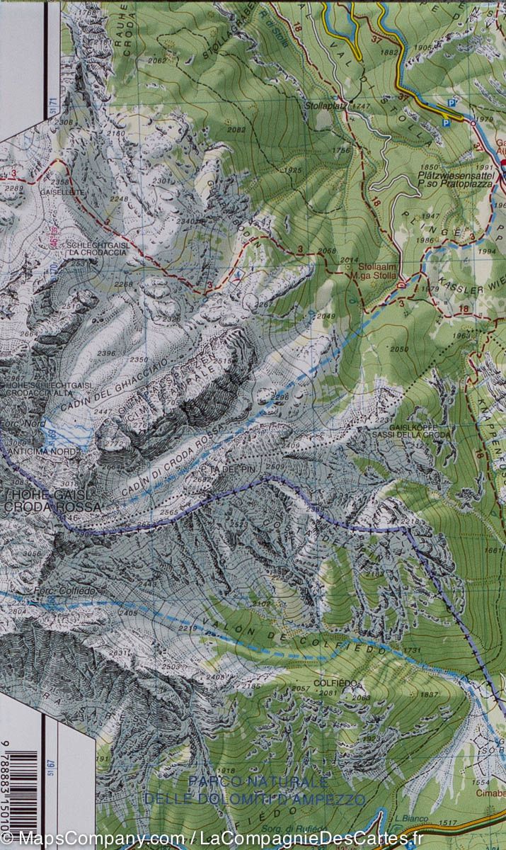 Carte de randonnée n° 10 - Dolomites de Sesto (Dolomites, Italie) | Tabacco carte pliée Tabacco 