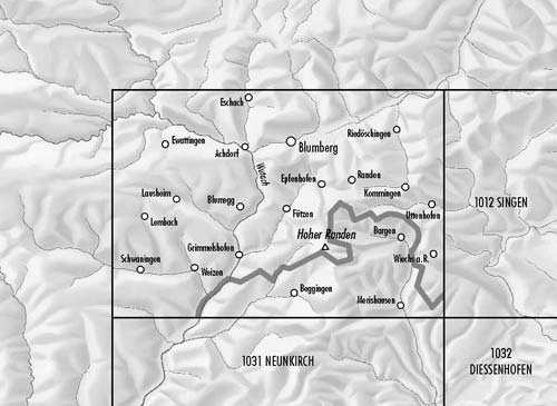 Carte de randonnée n° 1011 - Beggingen (Suisse, Allemagne) | Swisstopo - 1/25 000 carte pliée Swisstopo 