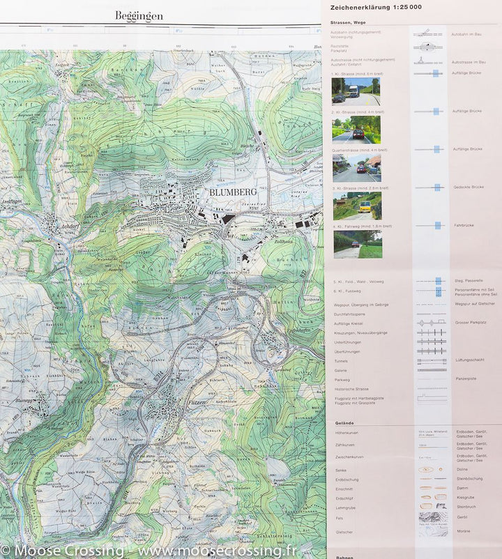 Carte de la région de Beggingen (Suisse, Allemagne) | Swisstop - La Compagnie des Cartes