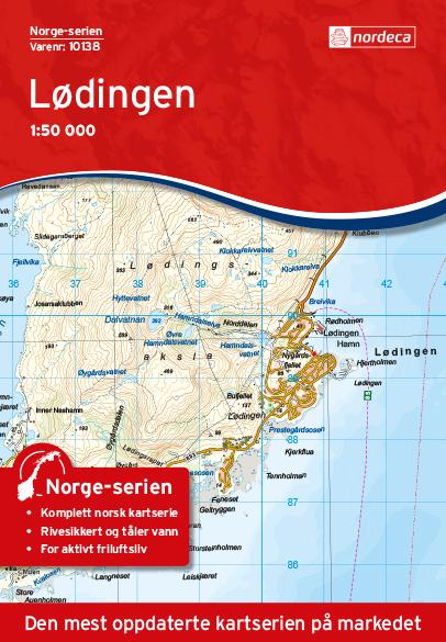 Carte de randonnée n° 10138 - Lodingen (Norvège) | Nordeca - Norge-serien carte pliée Nordeca 