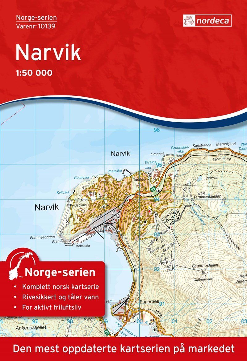 Carte de randonnée n° 10139 - Narvik (Norvège) | Nordeca - Norge-serien carte pliée Nordeca 