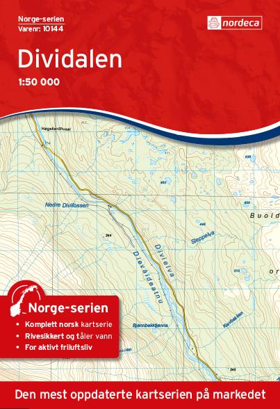 Carte de randonnée n° 10144 - Dividalen (Norvège) | Nordeca - Norge-serien carte pliée Nordeca 