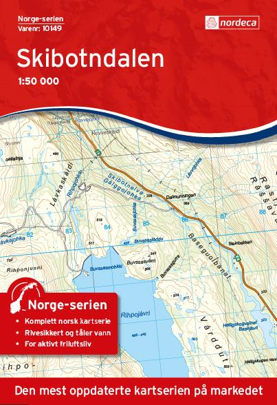 Carte de randonnée n° 10149 - Skibotndalen (Norvège) | Nordeca - Norge-serien carte pliée Nordeca 