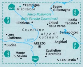 Carte d'Italie : Arezzo, Casentino