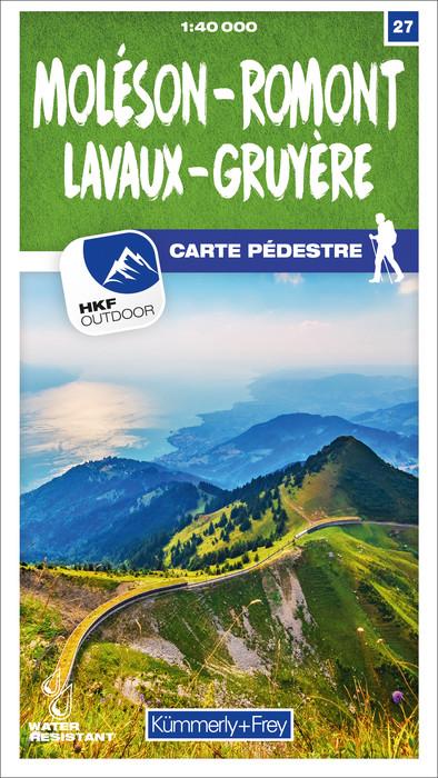 Carte de randonnée n° 27 - Moléson, Romont, Lavaux, Gruyère (Suisse) | Kümmerly & Frey-1/40 000 carte pliée Kümmerly & Frey 