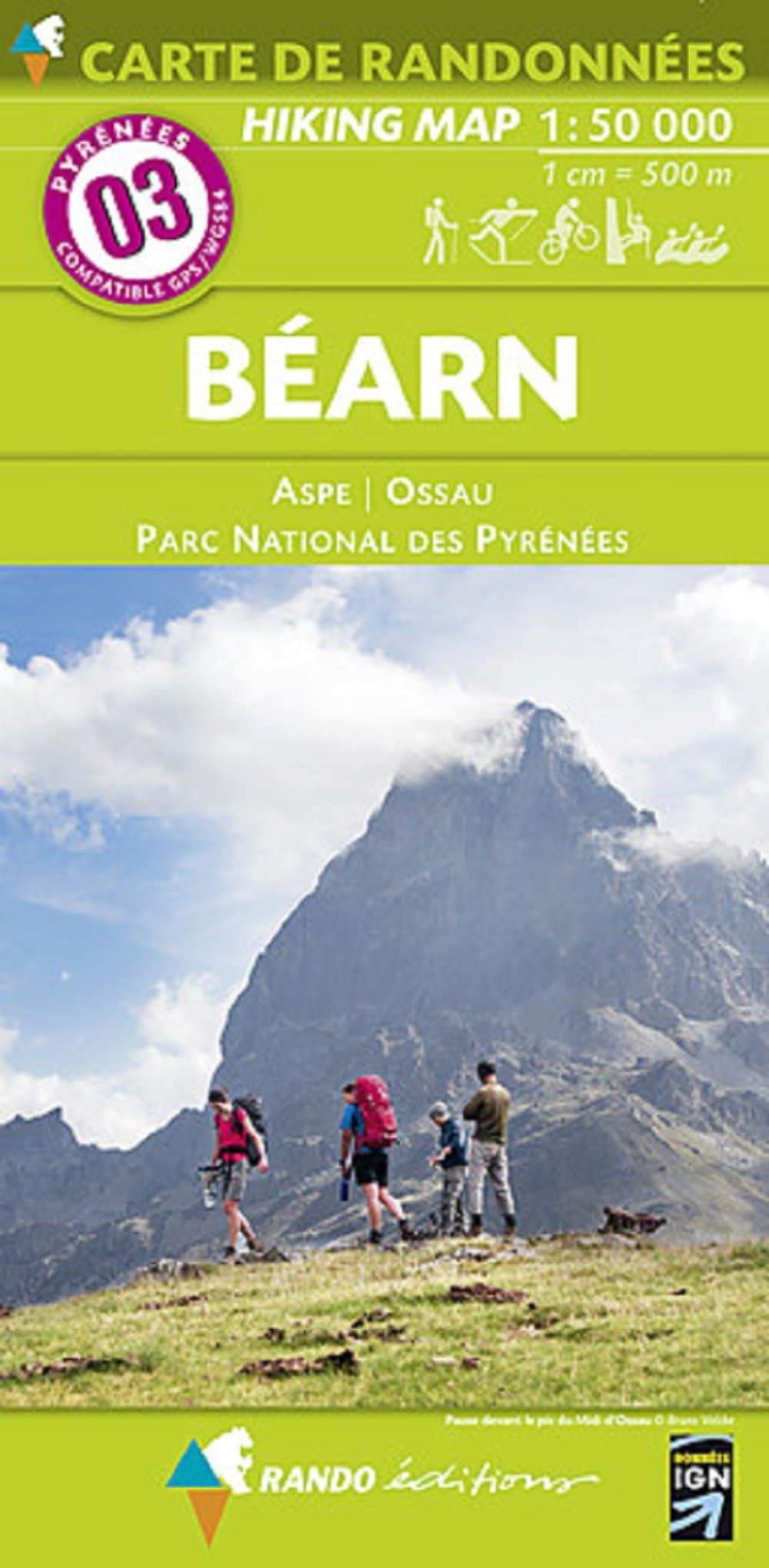 Carte de randonnée du Béarn (Pyrénées), n°3 | Rando Editions - La Compagnie des Cartes