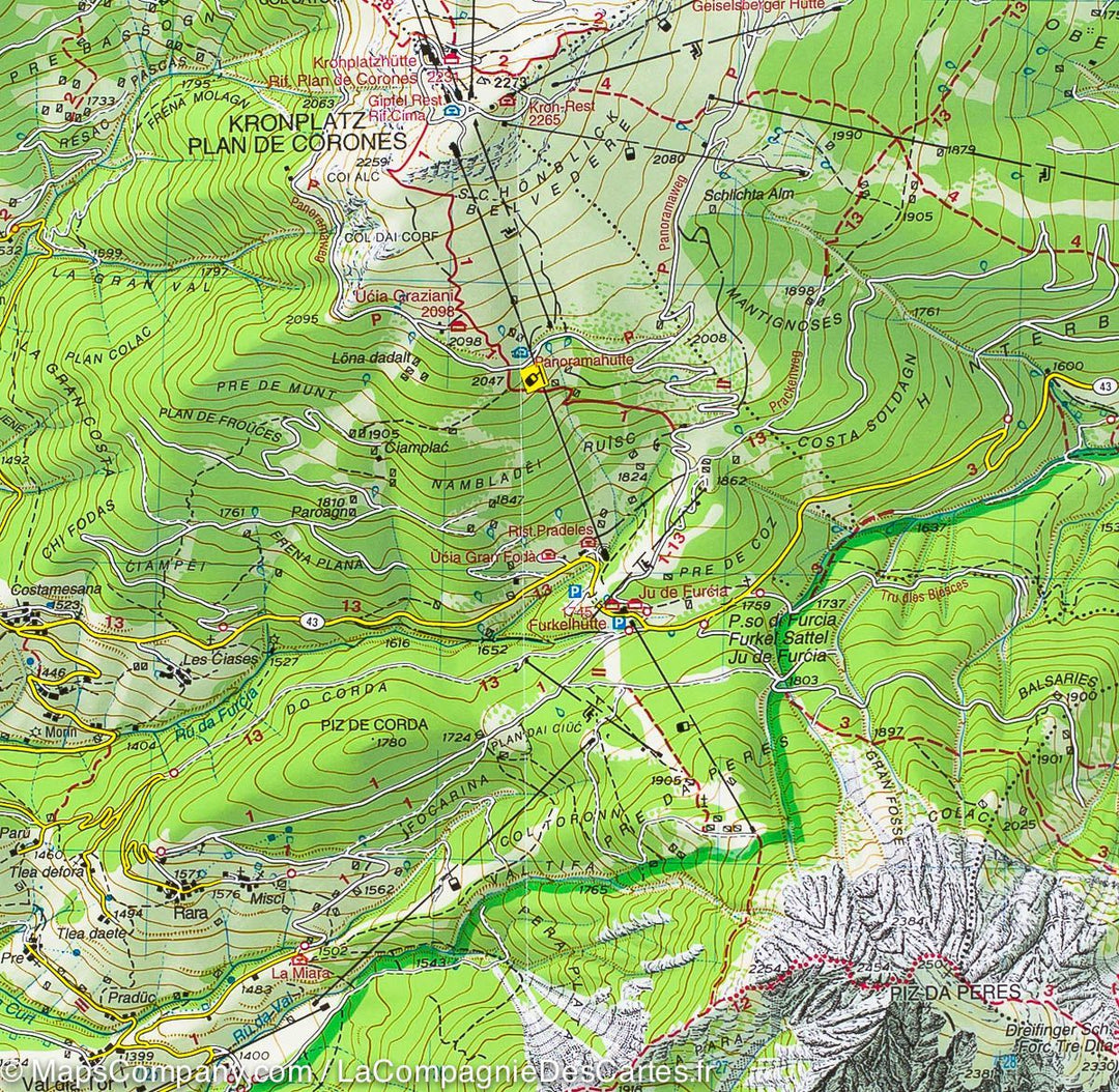 Carte de randonnée n° 33 - Val Pusteria et Brunico (Italie) | Tabacco carte pliée Tabacco 