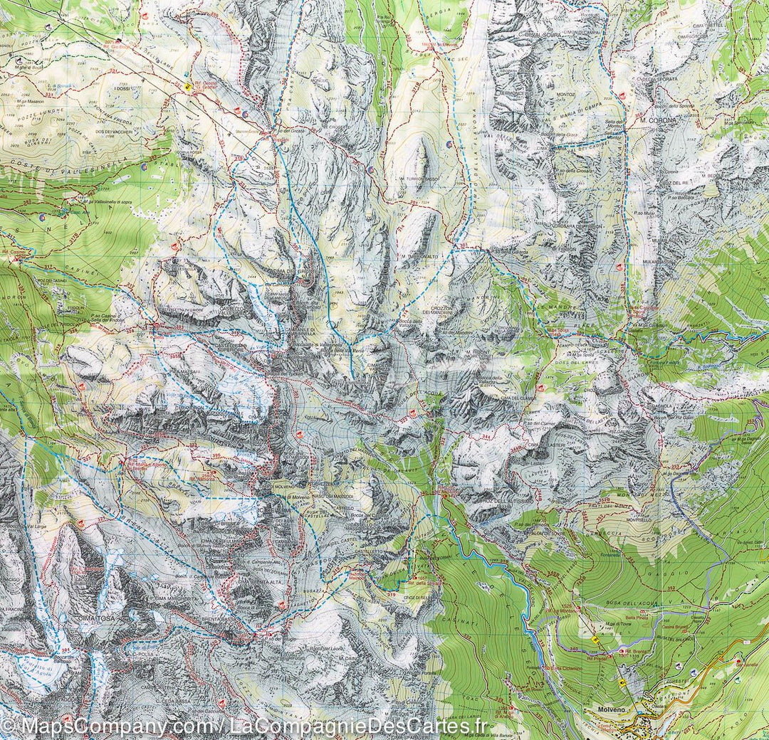Carte de randonnée n° 53 - Dolomites de Brenta (Dolomites, Italie) | Tabacco carte pliée Tabacco 