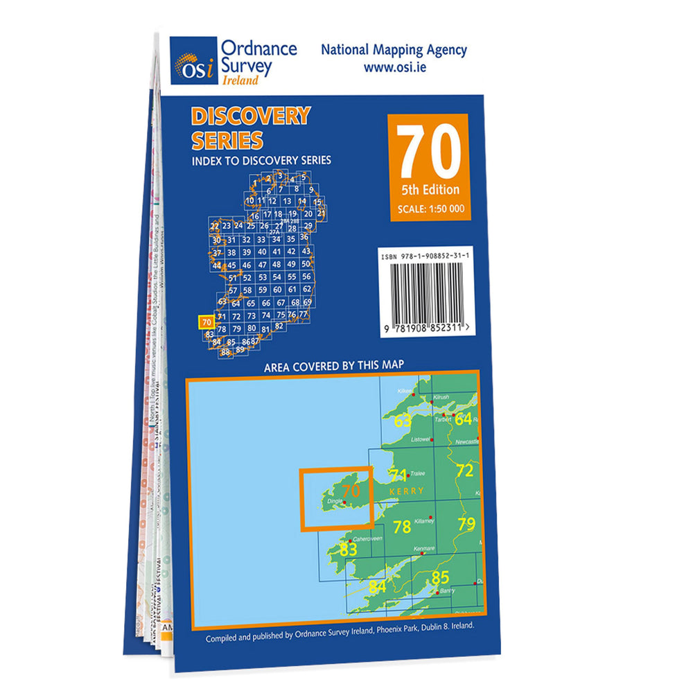 Carte de randonnée n° 70 - Kerry (Dingle) (Irlande) | Ordnance Survey - série Discovery carte pliée Ordnance Survey Ireland 