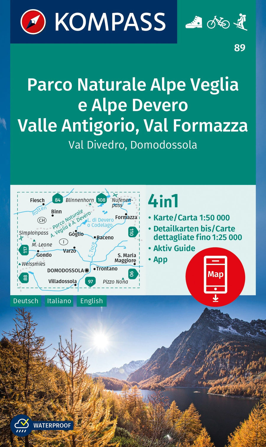 Carte de randonnée n° 89 - Parc naturel de l'Alpe Veglia-Alpe