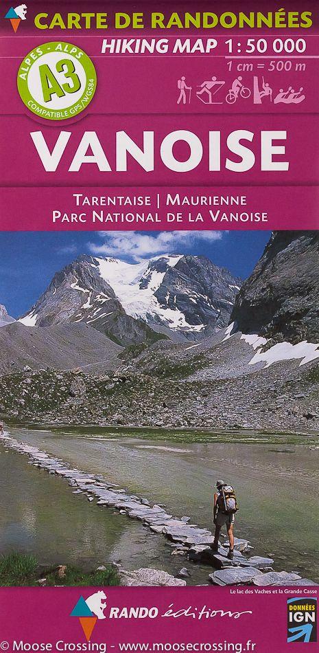 Carte de randonnée de la Vanoise (Alpes), A3 | Rando éditions - La Compagnie des Cartes