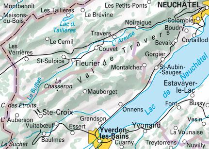 Carte de randonnée n° WK.27 - Val de Travers (Suisse) | Hallwag carte pliée Hallwag 