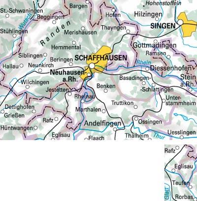 Carte de randonnée n° WK.32 - Schaffhouse (Suisse) | Hallwag carte pliée Hallwag 