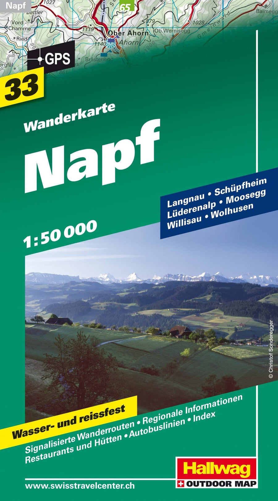 Carte de randonnée n° WK.33 - Napf (Suisse) | Hallwag carte pliée Hallwag 