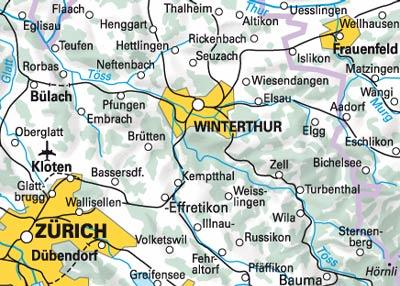 Carte de randonnée n° WK.41 - Winterthur, Tösstal (Suisse) | Hallwag carte pliée Hallwag 
