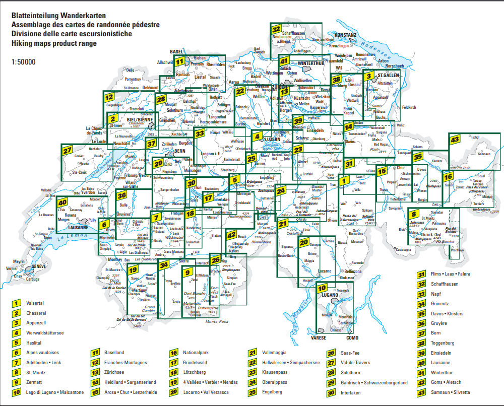 Carte de randonnée n° WK.43 - Samnaun, Silvretta (Suisse) | Hallwag carte pliée Hallwag 