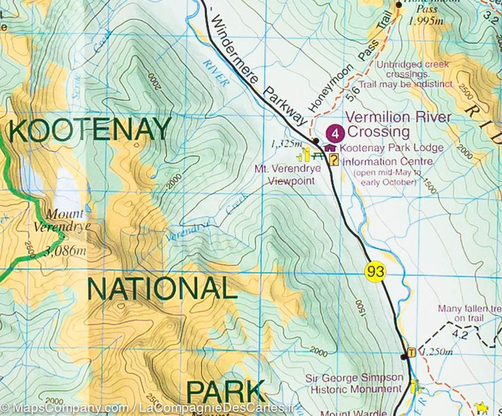 Carte de randonnée du Parc National Kootenay (Colombie Britannique) - La Compagnie des Cartes