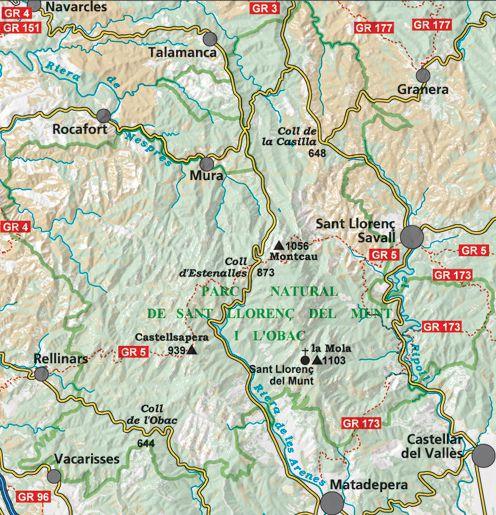 Carte de randonnée - Parc naturel de Sant Llorenç del Munt i L'Obac (Catalogne, Espagne) | Alpina carte pliée Editorial Alpina 