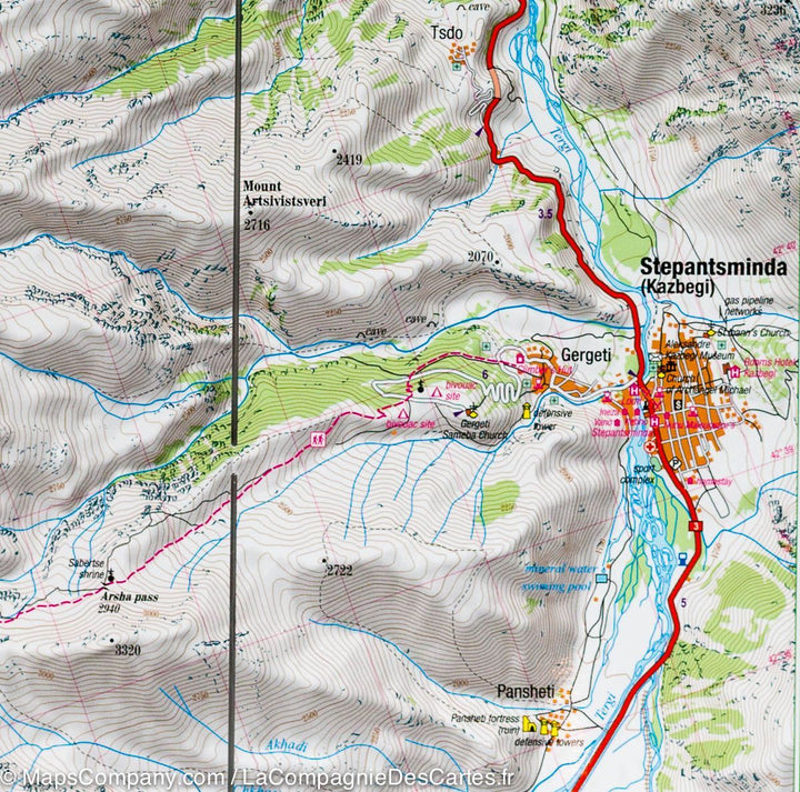 Carte de randonnée plastifiée - Caucase | TerraQuest carte pliée Terra Quest 