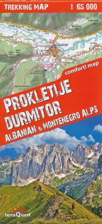 Carte de Trekking - Prokletije / Durmitor (Alpes d'Albanie &amp; Montenegro) | TerraQuest - La Compagnie des Cartes