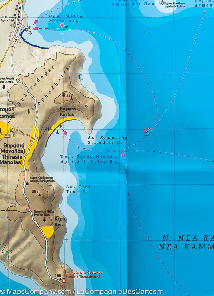 Carte de randonnée de Santorin (Grèce) | Terrain Cartography - La Compagnie des Cartes