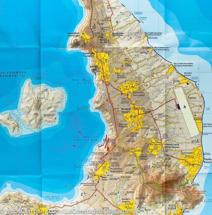 Carte de randonnée de Santorin (Grèce) | Terrain Cartography - La Compagnie des Cartes