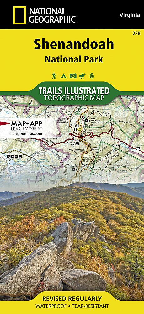 Carte de randonnée - Shenandoah National Park (Virginie), n° 228 | National Geographic carte pliée National Geographic 