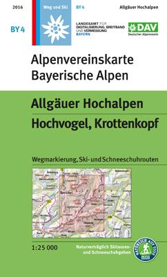 Carte de randonnée & ski - Allgäuer Alpen, Hochvogel, Krottenkopf, n° BY04 (Alpes bavaroises) | Alpenverein carte pliée Alpenverein 