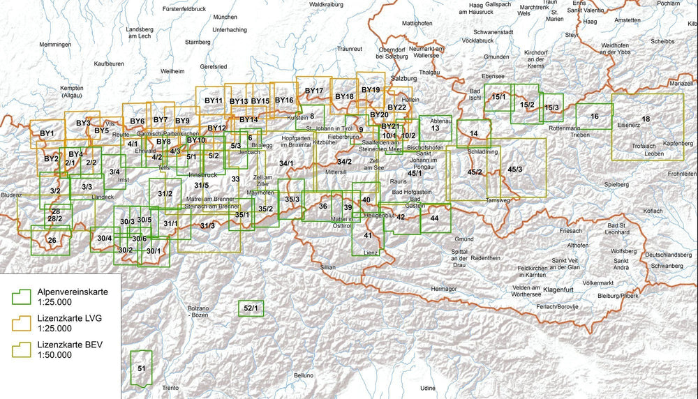 Carte de randonnée & ski - Ammergebirge Est, Pürschling, Hörnle, n° BY07 (Alpes bavaroises) | Alpenverein carte pliée Alpenverein 