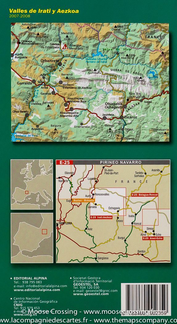 Carte de randonnée des Vallées d'Irati et d'Aezkoa (Navarre, Pyrénées) | Alpina - La Compagnie des Cartes