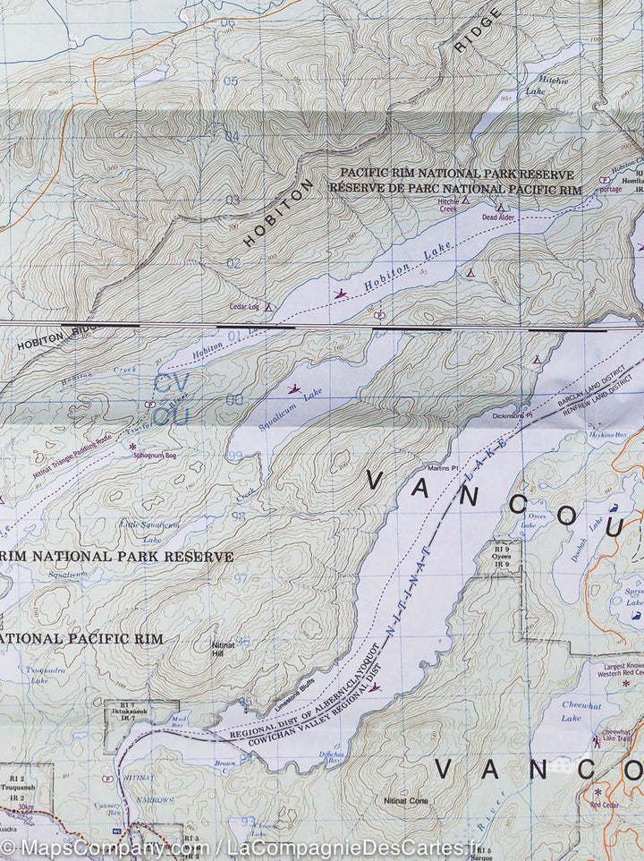 Carte de randonnée &#8211; West Coast Trail &#038; Carmanah Valley (Colombie Britannique) | ITM - La Compagnie des Cartes